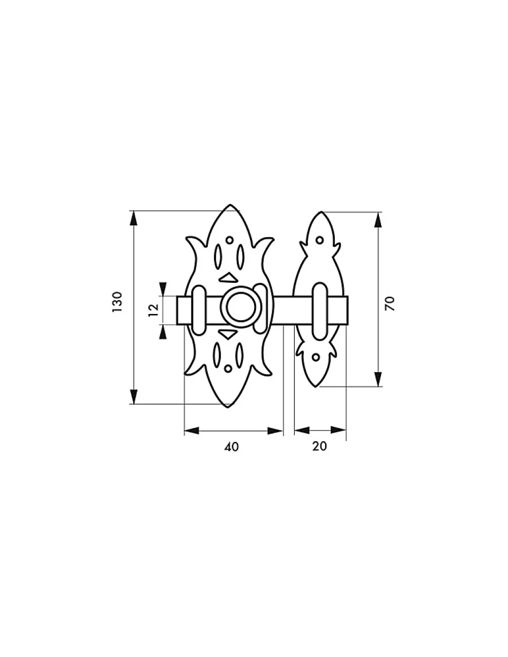 Thirard Serrure De Meuble|Serrure De Meuble-Verrou de meuble Rustique, 40x130mm, laiton patiné -