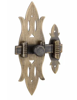 Thirard Serrure De Meuble|Serrure De Meuble-Verrou de meuble Rustique, 40x130mm, laiton patiné -