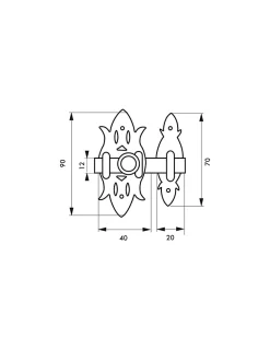 Thirard Verrou de meuble Rustique, 40x90mm, fer noir -