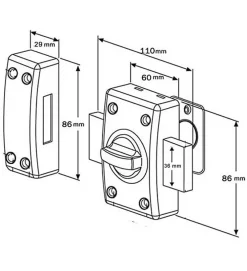 Autres Verrou De Porte-Verrou de porte à bouton et clé Cylindre 50 mm 3 clés crantées Anti crochetage