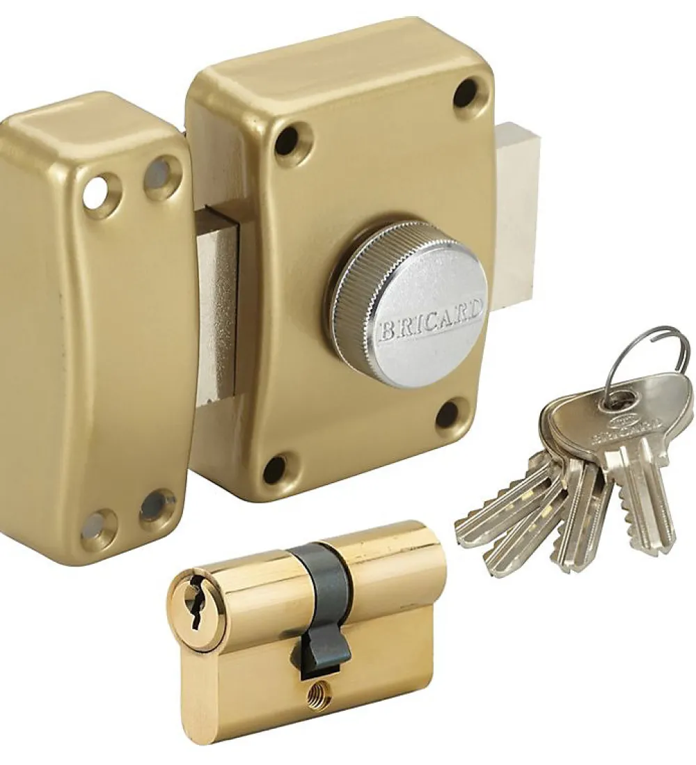 Autres Verrou De Porte-Verrou de porte à bouton 45 mm avec Cylindre supplémentaire 30x30 mm 4 clés uniques