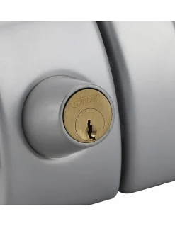 Thirard Verrou De Porte-Verrou double entrée Design 5 pour porte d'entrée, cylindre 45mm, acier, 3 clés, argent -