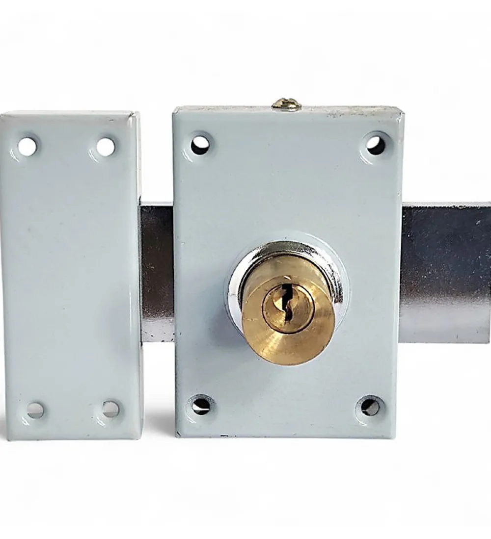 Autres Verrou en applique double entrée pour porte principale DOM axe 45 mm 3 clés