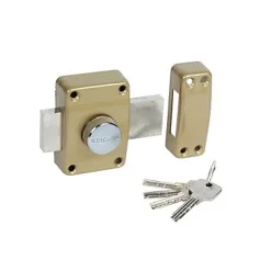 Bricard Verrou De Porte-Verrou médial à bouton 40mm H. 6 x l. 8,7 cm