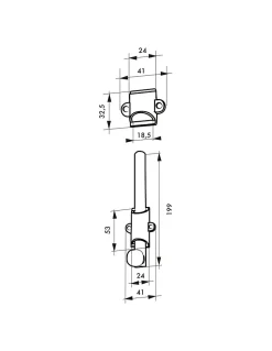 Thirard Verrou à plaquer pour fenêtre, à coulisse, 200mm, nickel satin -