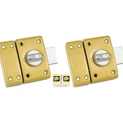 Abus Verrou De Porte-2 verrous à bouton bronze ø23 mm / 45 mm