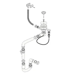Cuisissimo Evacuation D'Évier-Vidage automatique 1 bac CUIPD093 pour évier inox - Siphon gain de place