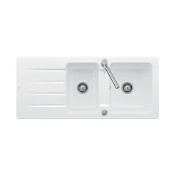Villeroy & Boch Evacuation D'Évier-Vidage automatique 2 bacs CUIPD243 pour évier ARCHITECTURA - Siphon gain de place