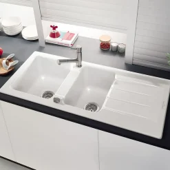 Villeroy & Boch Evacuation D'Évier-Vidage automatique 2 bacs CUIPD243 pour évier ARCHITECTURA - Siphon gain de place