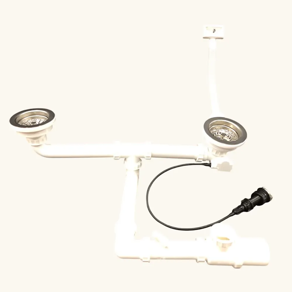 Cuisissimo Vidage automatique CUIPD671-D pour évier 2 bacs inox - Siphon gain de place