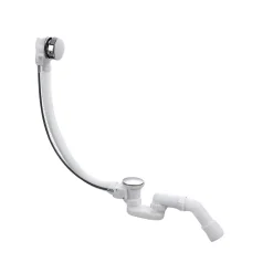 Otitec Evacuation De Baignoire-Vidage baignoire avec trop-plein - Bonde chrome - Flexible