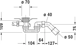 Duravit Evacuation De Baignoire-Vidage baignoire 40x8x40 cm latéral