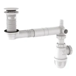 Valentin Evacuation D'Évier|Siphon Pour Évier-Vidage de lavabo universel avec tubulure extra-plate, siphon déporté, prises