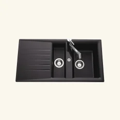 Cuisissimo Vidage manuel 2 bacs CUIPD129 - Siphon gain de place