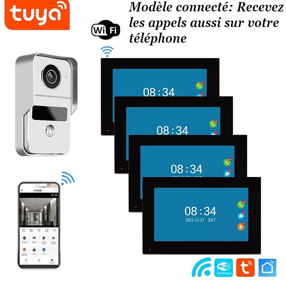 Automatisme Passion Vidéophone connecté wifi avec 4 écrans pour maison à plusieurs niveaux