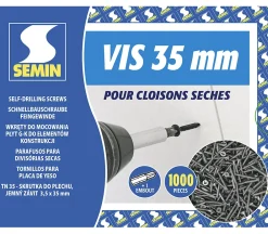 Semin Vis Pour Plaque De Plâtre-Vis Auto Perceuse 35 mm - Fixation des Plaques de Plâtre sur l'Ossature - Intérieur - Boîte de 1000 Pièces (Lot de 2000)