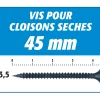Semin Vis Pour Plaque De Plâtre-Vis Auto Perceuse 25 mm - Fixation des Plaques de Plâtre sur l'Ossature - Intérieur - Boîte de 1000 Pièces (Lot de 5000)