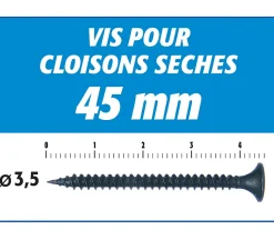 Semin Vis Pour Plaque De Plâtre-Vis Auto Perceuse 25 mm - Fixation des Plaques de Plâtre sur l'Ossature - Intérieur - Boîte de 1000 Pièces (Lot de 5000)
