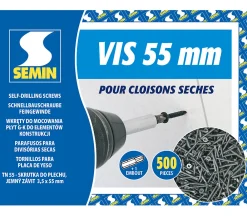 Semin Vis Pour Plaque De Plâtre-Vis Auto Perceuse 45 mm - Fixation des Plaques de Plâtre sur l'Ossature - Intérieur - Boîte de 1000 Pièces (Lot de 2000)