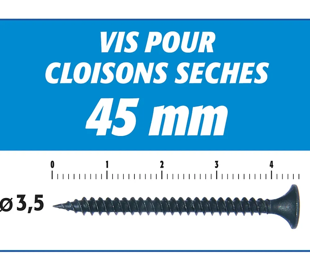 Semin Vis Pour Plaque De Plâtre-Vis Auto Perceuse 25 mm - Fixation des Plaques de Plâtre sur l'Ossature - Intérieur - Boîte de 1000 Pièces (Lot de 2000)
