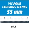 Semin Vis Auto Perceuse 55 mm - Fixation des Plaques de Plâtre sur l'Ossature - Intérieur - Boîte de 500 Pièces (Lot de 1500)