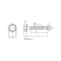 Lem Select Kit De Vis-Vis auto-perceuse tête Hexagonale avec embase 4,2 x 16 mm (sachet de 500)
