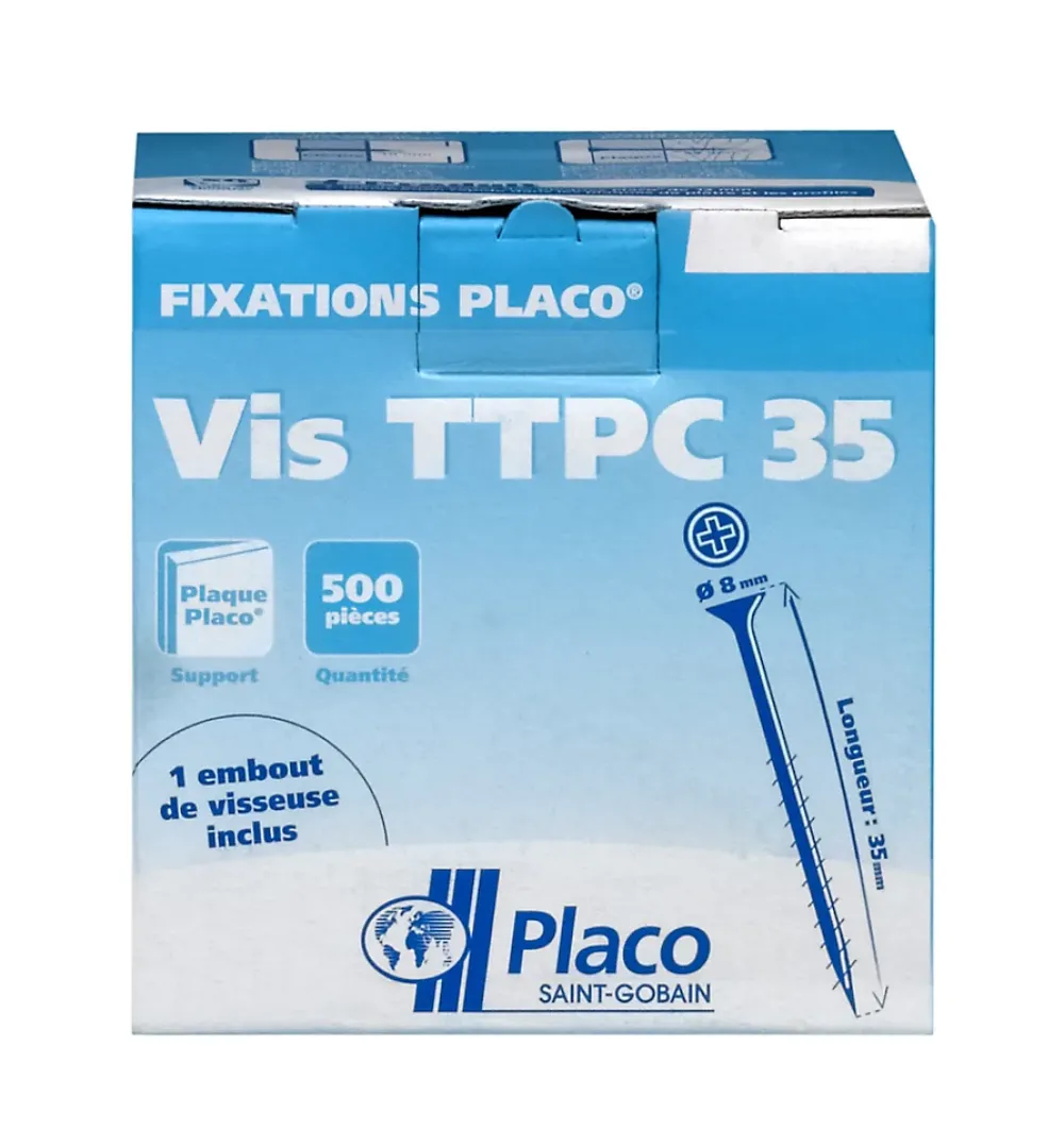 Placo Vis Pour Plaque De Plâtre-Vis autoperceuse TTPC 35 ® vendue par 500 pièces