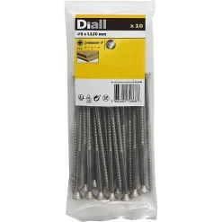 Diall Vis à bois en acier inoxydable A2 pozidriv 6x120 mm - 20 pièces