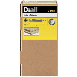 Diall Vis à bois en acier inoxydable A2 pozidriv 4x30 mm - 200 pièces
