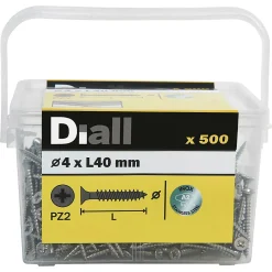 Diall Vis à bois en acier inoxydable A2 pozidriv 4x40 mm - 500 pièces