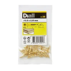 Diall Vis À Bois-Vis à bois en laiton pozidriv 3.5x16 mm - 25 pièces