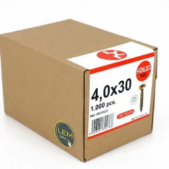 Lem Select Kit De Vis-Vis à bois et agglo 4 x 30 mm tête fraisée POZIDRIV (boîte de 1000)