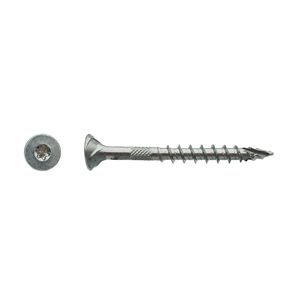 D-Work Vis Pour Terrasse-200 Vis Bois FX5 Tête Fraisée Torx F/Partiel 6 x 70 mm - Zingué blanc -