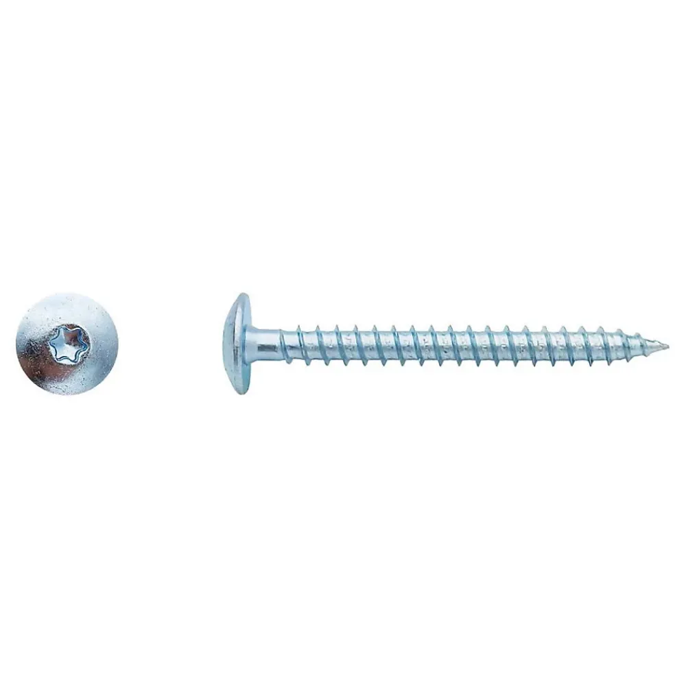 D-Work Vis Pour Terrasse-200 Vis Bois pour Penture Torx 6 x 50 mm - Zingué blanc -