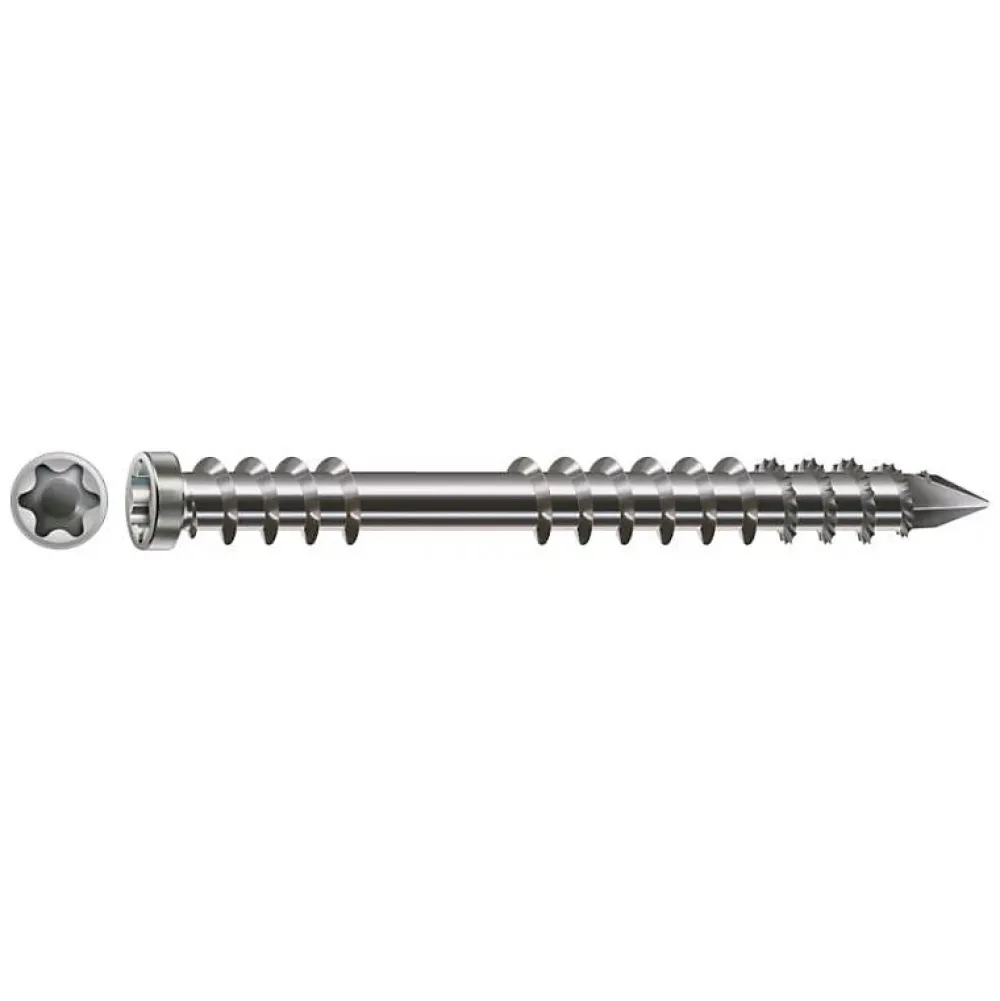 Spax Kit De Chevilles-Vis À Bois Pour Terrasse Tête Cylindrique Filetage De Fixation T-star Plus T25 Inox A2 (360 Pcs)-