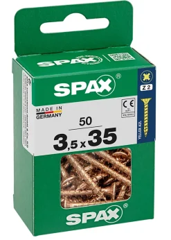Spax Vis À Bois-Vis à bois torx pz jaune 3,5x35 mm - 50 pièces