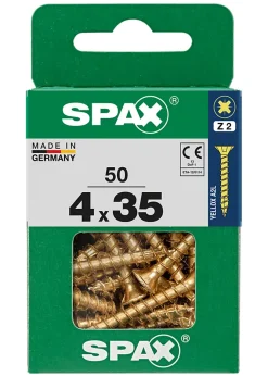 Spax Vis à bois torx pz jaune 4x35 mm - 50 pièces