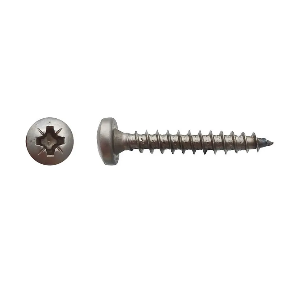 D-Work 200 Vis Bois Tête Cylindrique Pozidriv 4 x 20 mm - Inox A2 -