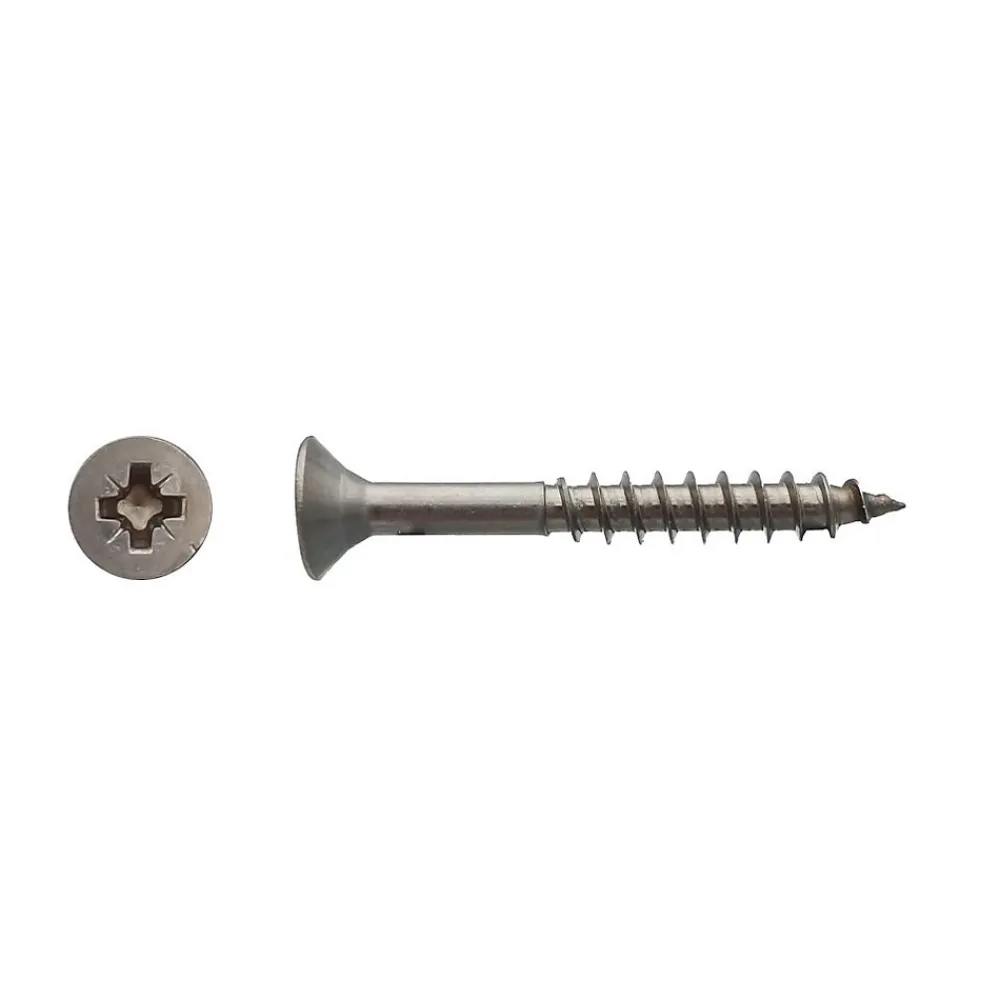 D-Work Vis Pour Terrasse-200 Vis Bois Tête Fraisée Pozidriv F/Partiel 3.5 x 35 mm - Inox A4 -
