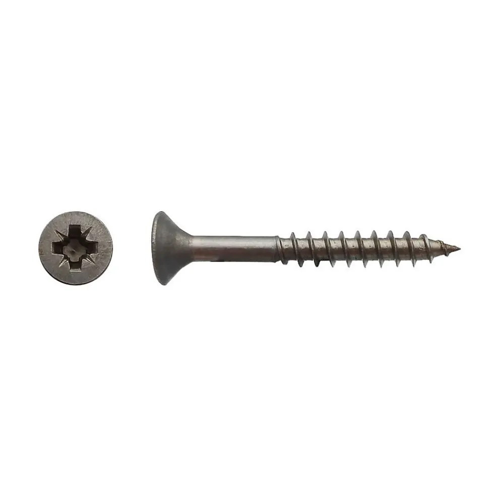 D-Work Vis Pour Terrasse-100 Vis Bois Tête Fraisée Pozidriv F/Partiel 6 x 50 mm - Inox A2 -