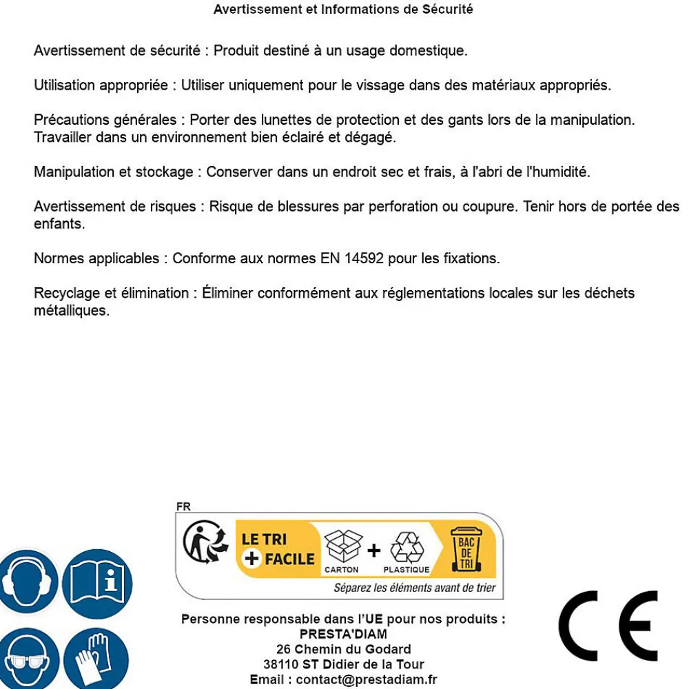D-Work 100 Vis Bois Tête Fraisée Pozidriv 6 x 70 mm - Inox A4 -