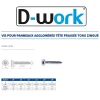 D-Work 500 Vis Bois Tête Fraisée Torx T20 F/Partiel 4.5 x 45 mm - Zingué blanc -