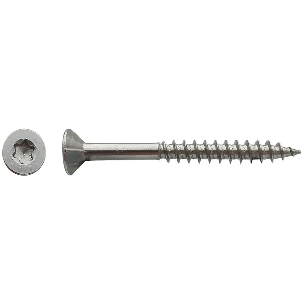 D-Work Vis Pour Terrasse-200 Vis Bois Tête Fraisée Torx T20 F/Partiel 4 x 45 mm - Inox A2 -