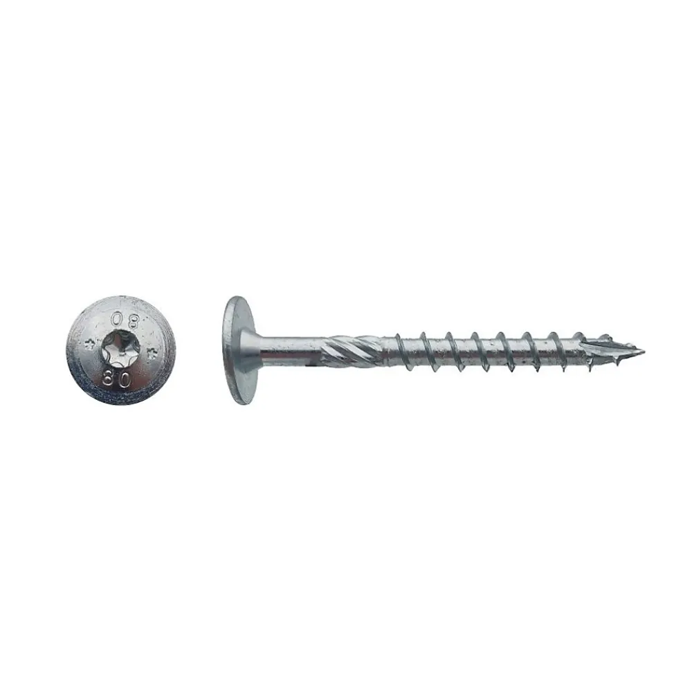 D-Work 50 Vis Bois Tête Ronde Larges Torx T40 8 x 140 mm - Zingué blanc -