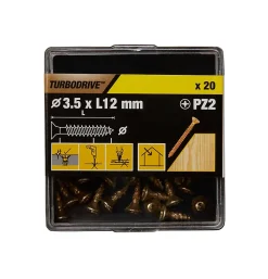 TurboDrive Vis À Bois-Vis à bois Premium pozidriv zinguée jaune 5x50 mm - 100 pièces