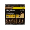 TurboDrive Vis À Bois-Vis à bois Premium pozidriv zinguée jaune 5x80 mm - 100 pièces