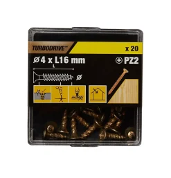 TurboDrive Vis À Bois-Vis à bois Premium pozidriv zinguée jaune 3.5x50 mm - 100 pièces