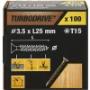 TurboDrive Vis À Bois-Vis à bois Premium torx zinguée jaune 3.5x50 mm - 100 pièces