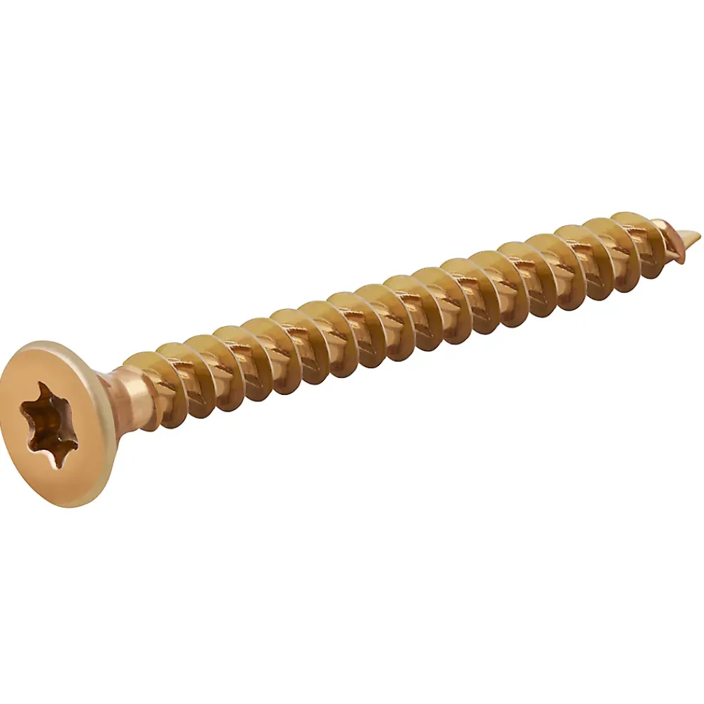 TurboDrive Vis à bois Premium torx zinguée jaune 5x50 mm - 100 pièces