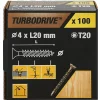 TurboDrive Vis À Bois-Vis à bois Premium torx zinguée jaune 4x20 mm - 100 pièces